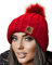 4sold Herren Beanie Mütze Warme Wintermütze mit Weichem Innenfutter Gefütterte Strickmütze Ski Pom Wooly with Full Cosy Fleece-Futter Rot