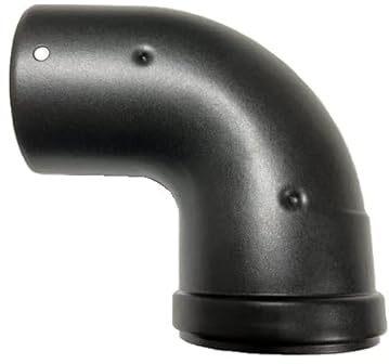 ZINCO GROUP Curva 90° Linea Pellets - Nero - Stufa pellet - Curva scarico fumi (Acciaio Ferroso, 80 mm)