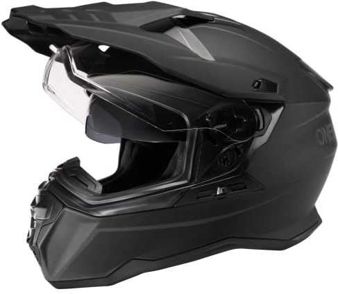 O'NEAL | Motorradhelm | Enduro Touring Adventure Street | Guter Fit, Pinlock und Bluetooth fähig, integrierte Sonnenblende | D-SRS Helmet Solid V.22 | Erwachsene | Schwarz | Größe L