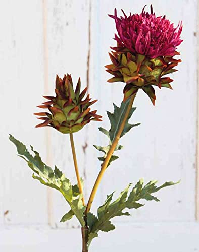 artplants.de Kunstblume Edeldistel Talisha, pink, 55cm, Ø8cm - Plastik Edeldistel