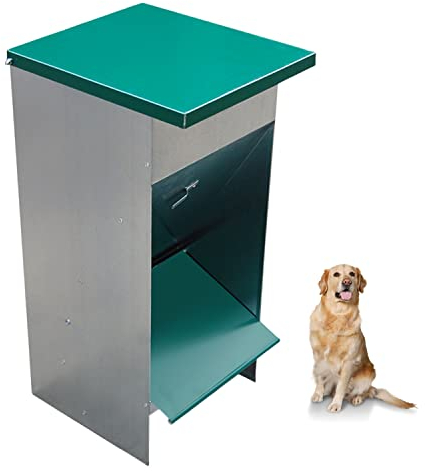 IKLOB® Mangiatoia per cani 30 L (circa 11 kg) -, tramoggia per Cani, elo per cani in lamiera zincata – Esterno/interno, bidone porta crocchette