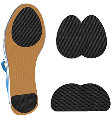 Sibba Poignées de chaussures sur le bas des chaussures en caoutchouc antidérapant Protection de semelle autocollante homme et femme Réduction du bruit Semelle intérieure Noir 2 paires Taille unique