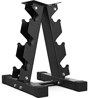 Dumbbell Weight Rack - 3 Tier Hex Dumbbell Rack - Weight Storage Shelf for Dumbbells - Home Gym Equipment for Strength Training and Exercise by Body Revolution