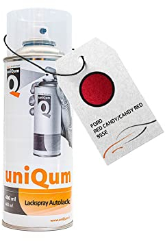 uniQum Autolack Spraydose für Auto fürs FORD RED CANDY/CANDY RED 9SSE Autolack Reparatur 400 ml