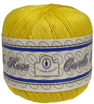 COTONE PER UNCINETTO NUMERO 5 FILO DI SCOZIA GOMITOLO DA 100 GRAMMI (GIALLO LIMONE 205)