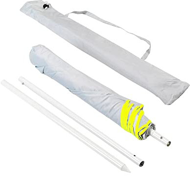 Produce Shop Strandschirm tragbar sehr leicht Strand Tasche 180 cm Pocket, Weiß - Silber