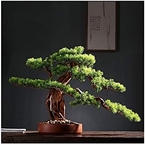 Künstliche Pflanzen Bonsai-Zeder-Bonsai-Kunstbaum Im Keramiktopf 11,8 Zoll Für Büro- Oder Heimdekor-Grünpflanzen, Künstliche Topf-Zimmerpflanze, Grüne Kunstbaum-Topf-Ornamente,B,Pleasant63
