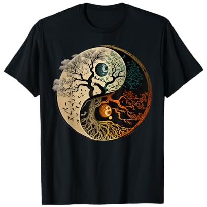 Arbre de vie bouddhiste spirituel Yin Yang T-Shirt