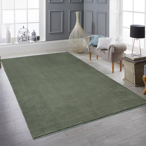 Hochflor-Teppich in tiefem Dunkelgrün – Luxus und Wohlfühlen vereint! Größe 160 x 220 cm