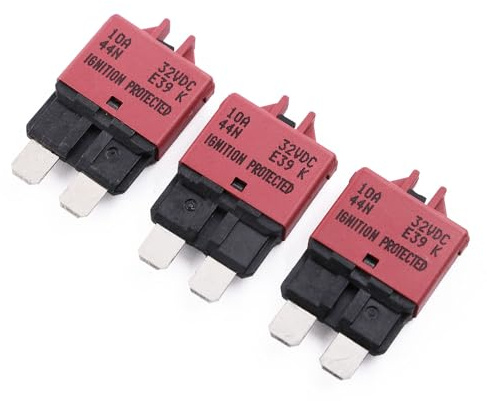 Gloaso 12V 24V 32V DC Sicherungsautomat 10A mit Manueller Reset Sicherungshalter ATC/ATO Low Profile 10 Amp Sicherung Leistungsschalter Schutzschalter für Kfz LKW Wohnmobil Boot, 3-Pack