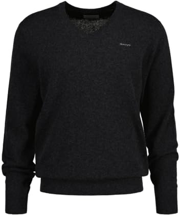 GANT Extrafine Lambswool V-Neck, grey melange, XL