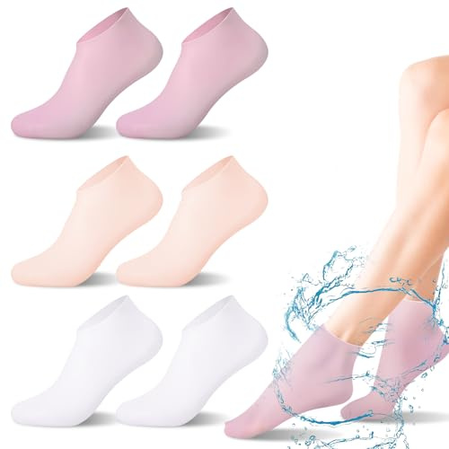 Halinuia Chaussettes Silicone Pieds Secs Fissurés, Lot de 3 Paires | Traitement Intensif, Hydratants, EU 35-38