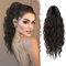 FESHFEN Pferdeschwanz Haarteil mit Kordelzug, Lange Wellen Zopf Verlängerung Haare Extensions Synthetik Wellig Haarverlängerung Clip in Ponytail für Damen, 45 cm Dunkel Braun