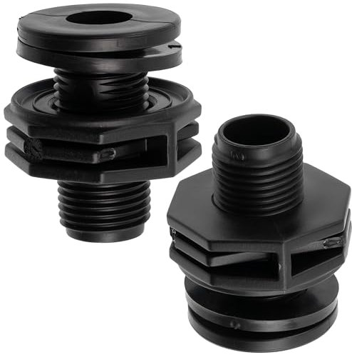 AERZETIX - C74996 - Juego de 2 Racores Conectores de Tanque de Agua - 1/2'' Rosca Exterior - con Junta en Caucho - depósito Barril de Lluvia irrigación riego - en Polipropileno