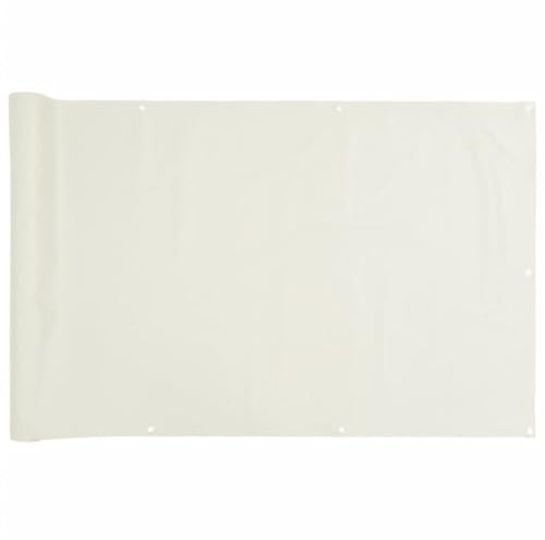 vidaXL Garten Sichtschutz, Sichtschutzmatte mit Aluminiumösen, Windschutz für Außenbereich, Zaunblende Sichtschutzstreifen, Weiß PVC