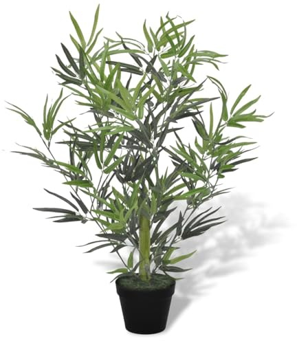 Tidyard Bambou Artificiel 80cm 460 Feuilles Déco Intérieure Extérieure Antiallergique