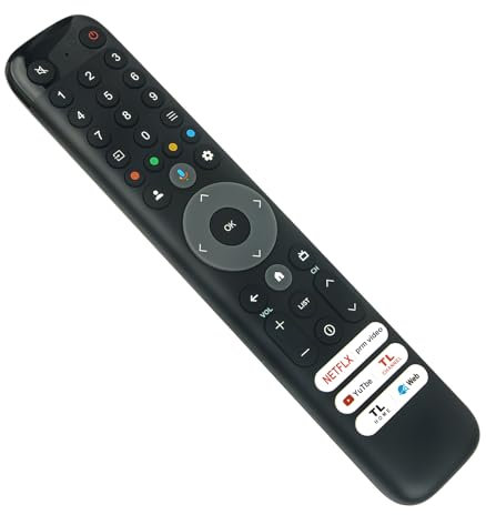 VINABTY RC833 GUB1 Télécommande remplacée pour TCL LED LCD TV 58P635 65C745 65C845 65C855 RC833 GUB1 RC833GUB1 RC833-GUB1 pour TCL RC833-GUB1 Smart Voice TV Télécommande