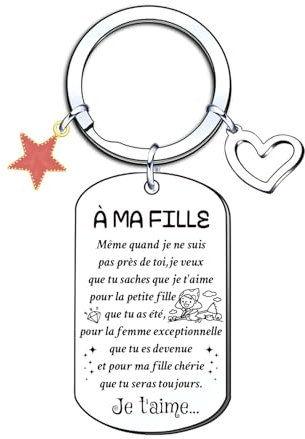 ZYMGUO Mon Fils Ma Fille je t’Aime Humour Porte-clés Message drôle Amour Idée Cadeau Original pour Femme Enfant Famille pour Anniversaire St Valentin Noël Déclaration Mère Père. (Fille)