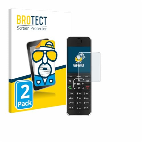 BROTECT Schutzfolie für AVM Fritz!Fon C6 Black | 2 Stück Entspiegelnder Displayschutz Made in Germany Matte Displayschutz-Folie Anti-Reflex Anti-Fingerprint Einfache Montage