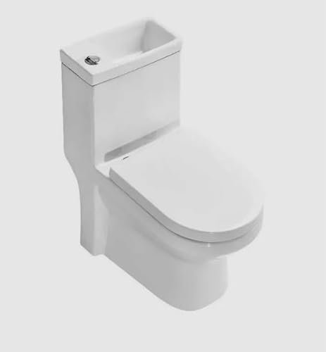 2 in 1 Close Coupled Toilet with Sink on Top Basin Tap Cloakroom Space Saving WC (WC with Basin)