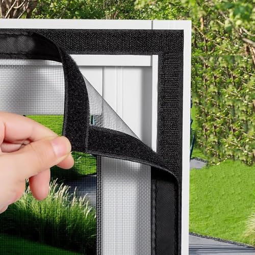Fliegen Gitter Dachfenster 155x150cm Schwarz DIY Insektenschutz fenster Fliegengitter für Dachfenster Insektenschutz und Sonnenschutz Fenster