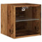 vidaXL Mobile TV a Parete con Luci LED Legno Antico 30x28,5x30 cm