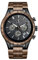 VICVS Armbanduhr aus Holz und Edelstahl für Herren, Chronograph mit 3 Zifferblättern, Quarz, Freizeit, Business, Multifunktionsuhr, aus Holz, handgefertigt (Walnut Alrakis)