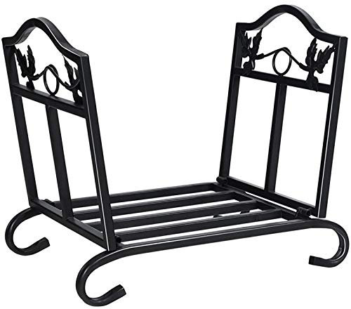 KHYTEBV Estante para leña pequeño Plegable para Interiores, Estante para leña de Hierro Forjado Compacto y Resistente, para Estufa, fogata o Chimenea