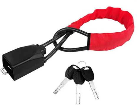 Naisfei Steering Wheel Lock, Steering Wheel Seat Belt Lock,Car Locks Anti Theft Device, Locks for Cars Vehicle SUV Golf Cart Truck with 3 Keys (Red)