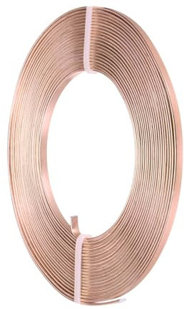 sourcing map Aluminum Flat Wire, 3mm 18 Gauge Bendable Nose Wire Soft Craft Jewelry Wire for Jewelry Making Handmade Crafts DIY Bezel Sculpting, Copper