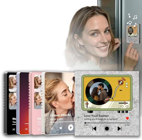 Imanes Personalizados Nevera con Musica Iman de Nevera con Foto Portada Álbum Puede Reproducir Música Imán Personalizable para Nevera Regalos Personalizados para Amantes de la Música