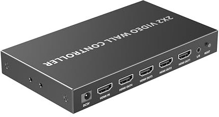 PremiumCord HDMI Video Wall Controller, 1 Videoeingang für 4 Displays, 8 Anzeigemodi, Full HD 1080p 60Hz, HDMI 1.4, HDCP 1.4, Metalldesign, schwarz