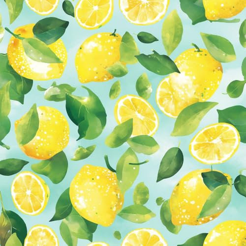 JIAOQSS Peel and Stick Wallpaper Vintage Lemon Stick on Wallpaper Fruit Lemon Tree Wallpaper Contact Paper Furniture Sticker for Living Room Bedroom