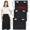 3 Stücke Taille Schürze mit 3 Taschen, Schwarz Kellnerin Kellner Schürzen Unisex, Wasserdicht Server Schürzen mit langen Riemen Bistro Schürze für Restaurant Server Arbeit Bar (3, Schwarz - 71x80cm)