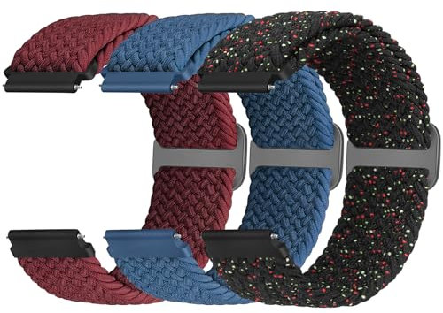 24mm Geflochtenes Armband Kompatibel mit Suunto 9/9 Baro/9 Titanium/D5/7/Ticwatch Pro 5/Fossil Q Machine Hybrid/Nate Hybrid/MK Sofie/Grayson/GMa-s2100/G-shock ga2100 Ersatzarmband für Damen Herren
