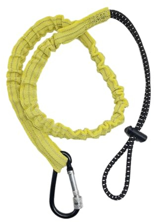 Wambere 1 Stück Werkzeug-Schlüsselband mit Aluminiumkarabiner und Verstellbarer Schlaufe,Werkzeugsicherung Lanyard,Werkzeug Sicherheitsleine Absturzsicherung,Maximales Traggewicht: 25kg,Gelb