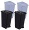 HEALSOPTHY 4 pièces Mini Poubelles de Bureau avec Roues et Couvercles Corbeilles pour Bureau École et Maison Conteneur à Déchets Plastique Noires