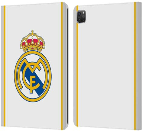 Head Case Designs Offizielle Real Madrid CF Weiß Abzeichen Leder-Wallet-Hülle Kompatibel mit Apple iPad Pro 11 2020/2021 / 2022