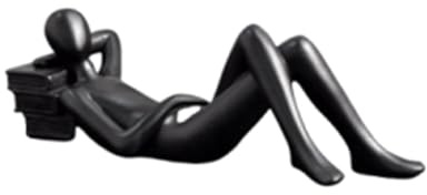 Pqahffowr Nordic Reading Statue Resin Figurines Desktop Decor Sculpture Modern Art Ornament Home Office Decor Craft Black D