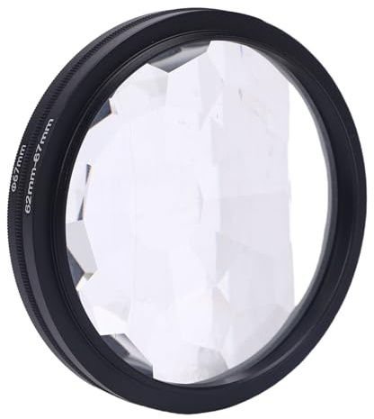 Matybobe 67-mm-Kaleidoskop-Prisma-Spezialeffektfilter, Doppelseitig, Mehrschichtig Beschichtete Linse, 62-mm-Adapter für Fotografie-Enthusiasten