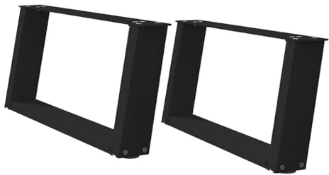 ULUYYUC Pieds de table basse en forme de U - Noir - 70 x (30-31) cm - En acier - Réglable en hauteur - Structure en métal moderne - Robuste et durable - Pour salon, bureau, salle à manger
