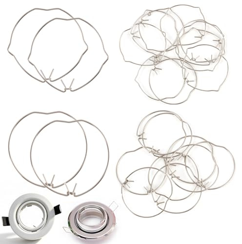 40 Stück Sprengring, Haltefederringe, Lampenhalter Clips mit 50 mm Durchmesser, Passend für Gu10 Mr16 Downlight, Geeignet für Die Befestigung Von LED Und Halogen Lampen In Beleuchtungsinstallationen