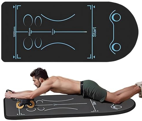 Bauchtrainer-Matte – Schutz-Trainingsmatte, 149,9 x 61 cm, Radrolle | rutschfestes Kissen für Gymnastikgeräte, für Bauchrollen, Y-Bodenkissen