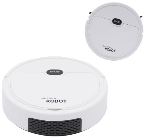 Guoked Robot aspirador 3 en 1, 500 Pa 30 min, tiempo de funcionamiento de plástico, color blanco, robot aspirador robot aspirador robot aspirador robot barredora con estación de aspiración para suelos