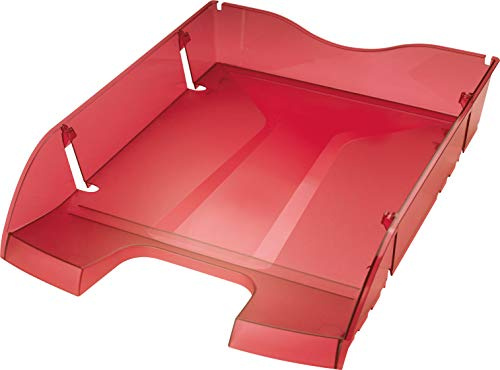 helit H2363520 - PET-Briefablage „the green deck“, DIN A4-C4, rot transparent