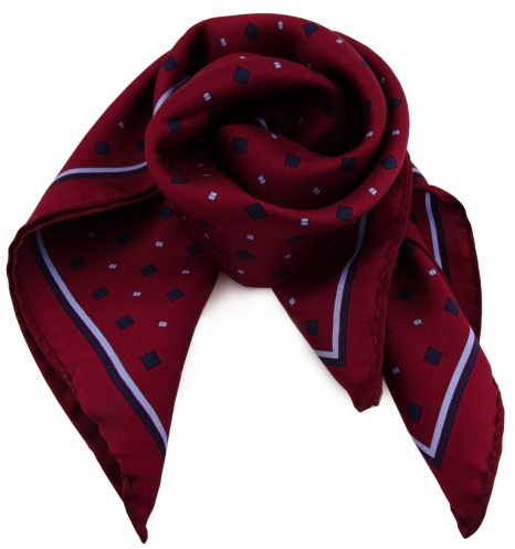 TigerTie Feines Damen Nickituch in Seide rot blau dunkelblau 53 x 53 - Tuch Halstuch Schal