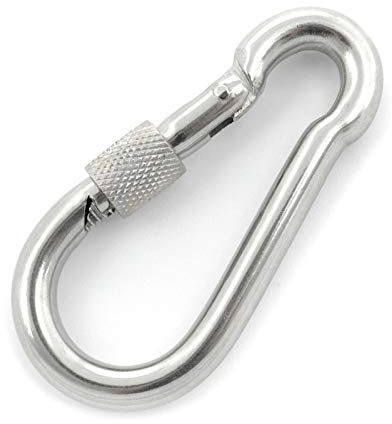 Karabinerhaken 5mm mit Sicherung 1 Stk. Edelstahl Karabiner Edelstahl V4A Drahtseil