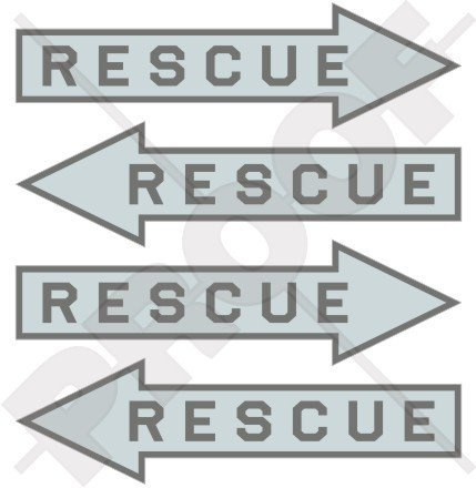 Rescue Luftwaffe lowvis USAF Flugzeug Pfeil 5,1 cm (50 mm) Vinyl Sticker, Aufkleber X4