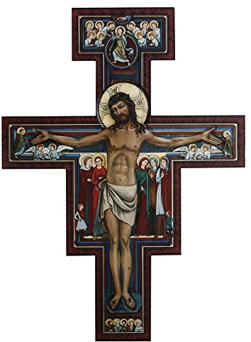 Christian Brands Gerffert Marco Sevelli Collection - San Damiano Wooden Crucifix with Hanger, 31-Inch