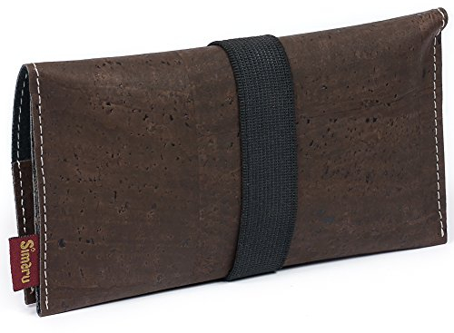 SIMARU Tobacco Pouch from high Quality, robust Cork/perfect wallet for your tobacco/lot of colors/Case for mens and womens (brown)